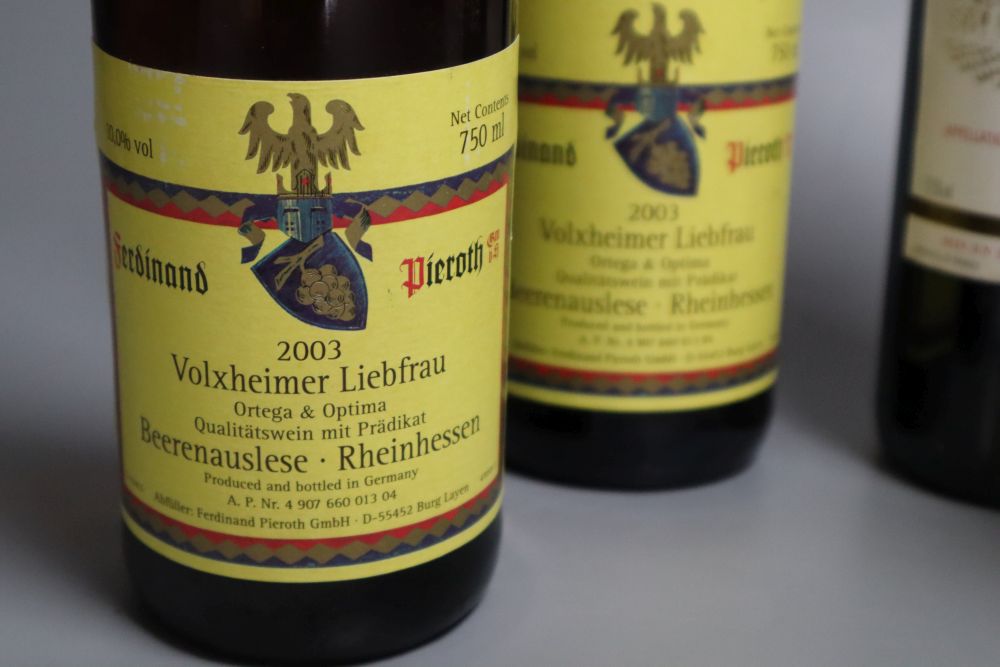 Two bottles of Chateau Puy-Blanquet, 1998 and two bottles of Volxheimer Liebfraw, 2003 (4)